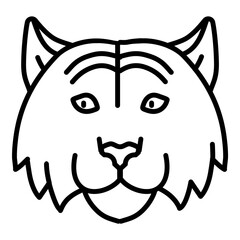 Tiger Flat Icon Isolated On White Background