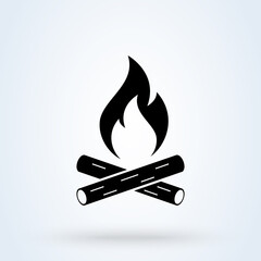 Bonfire campfire. vector Simple modern icon design illustration.