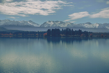 Lake Ruataniwha in Autumn, South Island, New Zealand