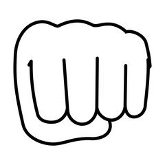 fist hand line style icon vector design