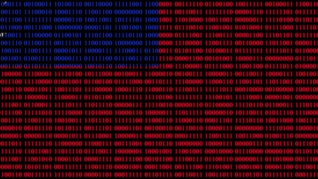 Samoa Flag in Digital Binary Numbers cyber style matrix