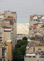 Copacabana neighborhood seen from the top of Agulhinha do Inhanga peak in Rio de Janeiro