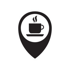 Coffee shop location icon vector illustration.