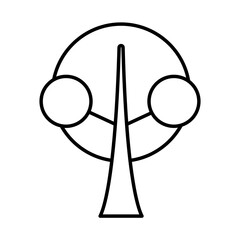 round shaped tree line style icon vector design