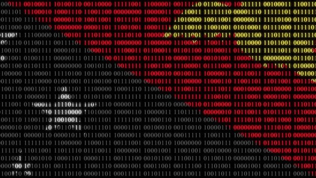 Papua New Guinea Flag in Digital Binary Numbers cyber style matrix