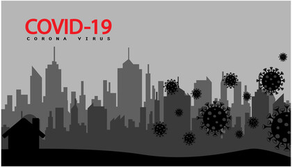Fototapeta premium city pandemic contamination warning