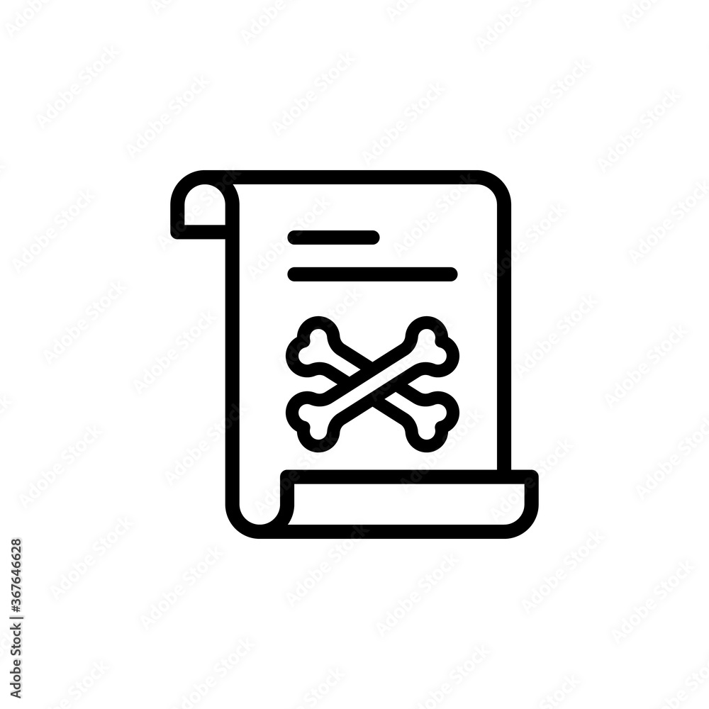 Poster old paper icon. simple line, outline vector elements of pirate icons for ui and ux, website or mobil
