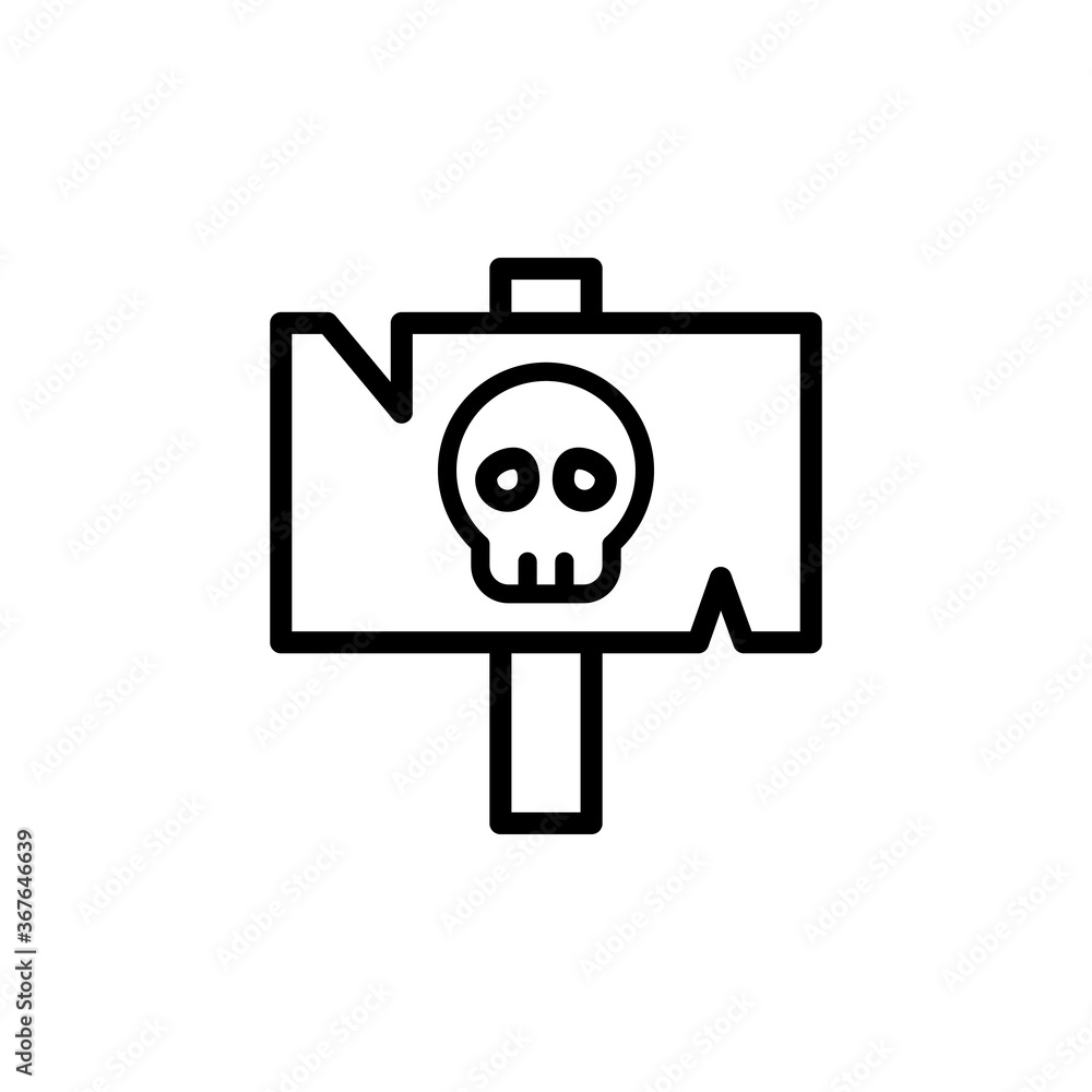 Aufkleber sign, skull icon. simple line, outline vector elements of pirate icons for ui and ux, website or mob
