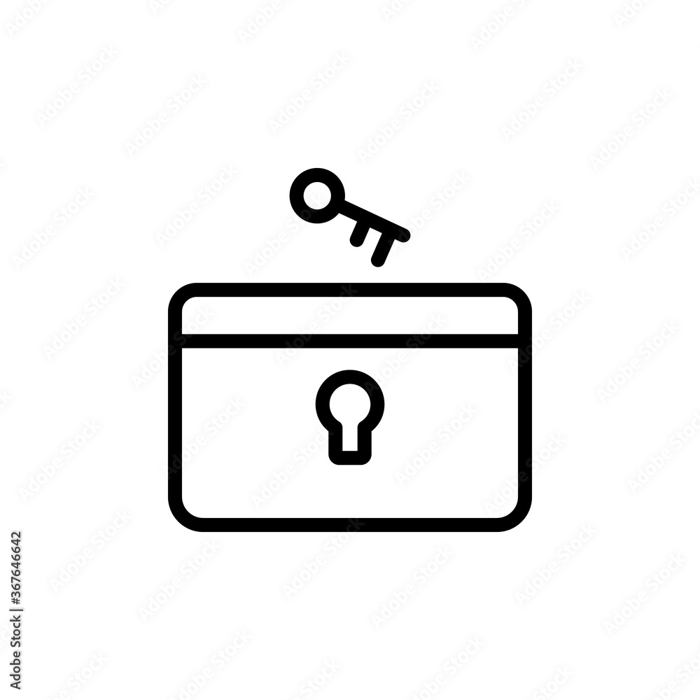 Poster chest, key icon. simple line, outline vector elements of pirate icons for ui and ux, website or mobi