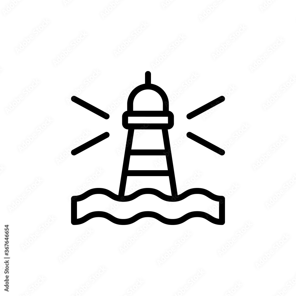 Poster lighthouse icon. simple line, outline vector elements of pirate icons for ui and ux, website or mobi