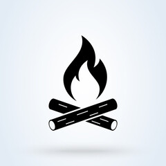 Bonfire campfire. Simple modern icon design illustration.