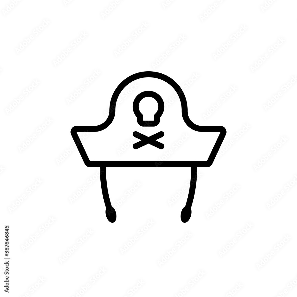 Poster hat, skull icon. simple line, outline vector elements of pirate icons for ui and ux, website or mobi