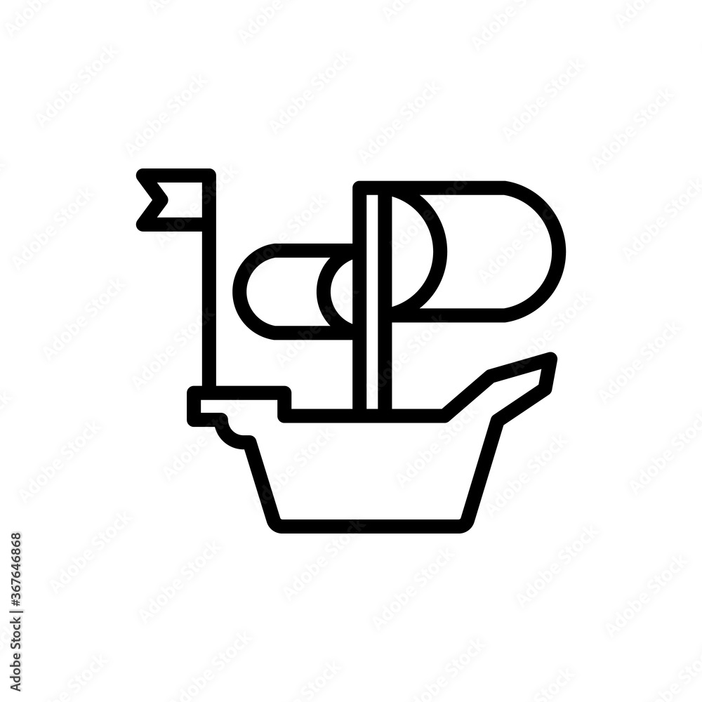 Poster ship icon. simple line, outline vector elements of pirate icons for ui and ux, website or mobile app