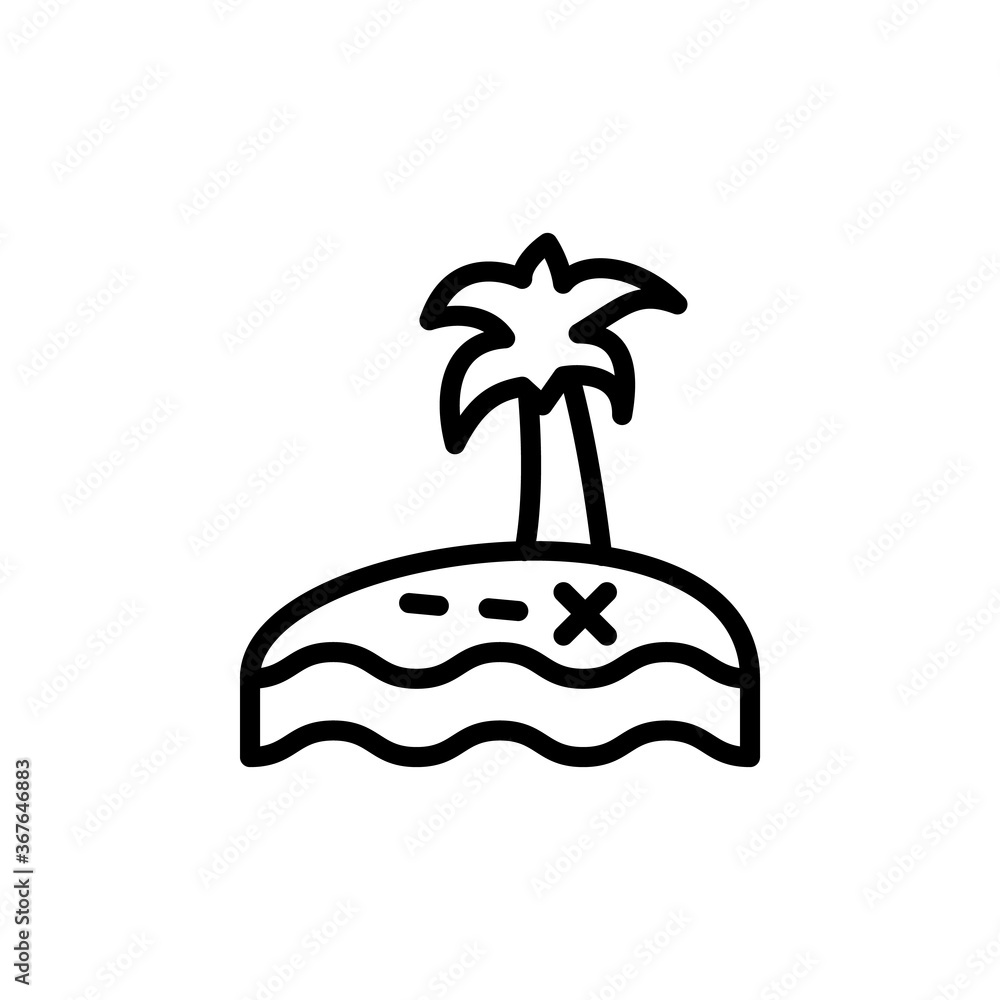 Poster island, treasure icon. simple line, outline vector elements of pirate icons for ui and ux, website o