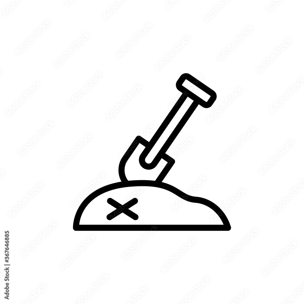 Poster spade, treasure icon. simple line, outline vector elements of pirate icons for ui and ux, website or