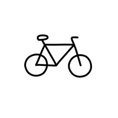 Obraz premium bicycle doodle icon, vector black line illustration