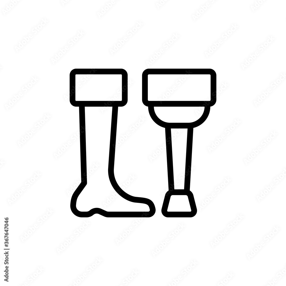 Poster wooden leg icon. simple line, outline vector elements of pirate icons for ui and ux, website or mobi