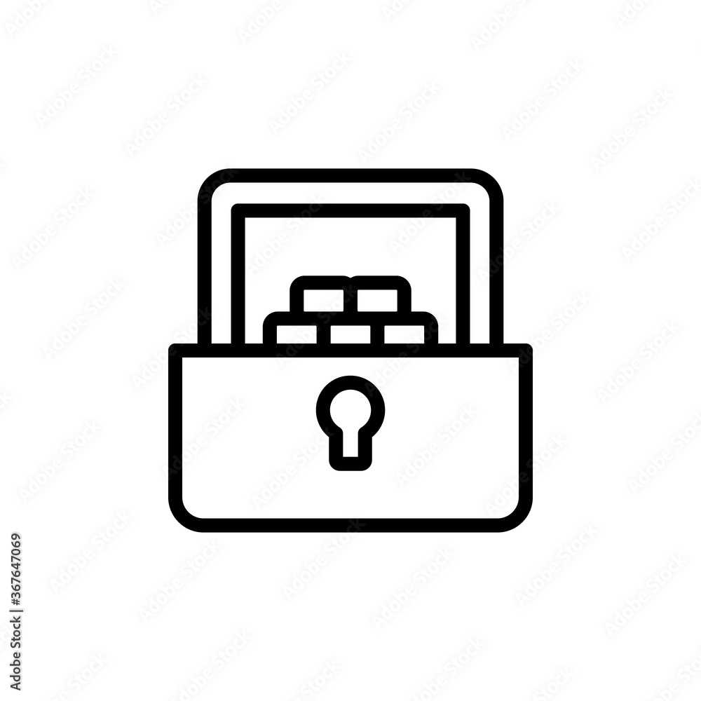 Poster chest, golds icon. simple line, outline vector elements of pirate icons for ui and ux, website or mo