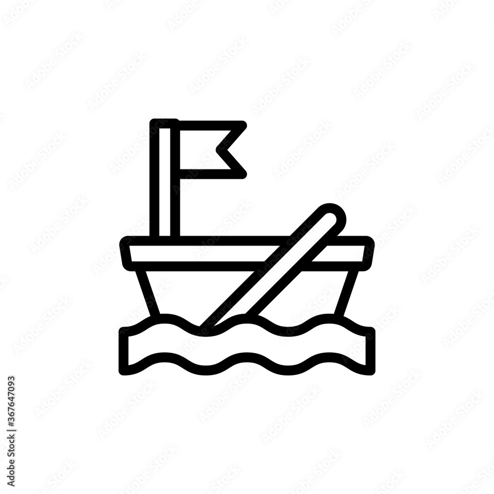 Poster boat icon. simple line, outline vector elements of pirate icons for ui and ux, website or mobile app