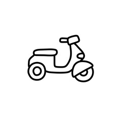 Fototapeta premium motorcycle doodle icon, vector black line illustration
