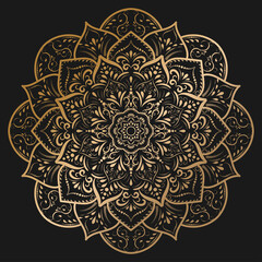 Circular Flower Mandala with vintage floral style, Vector mandala Oriental pattern, Hand drawn decorative element. Unique design with petal flower. Concept relax and meditation use for page logo book