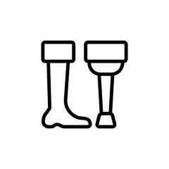 Wooden leg icon. Simple line, outline vector elements of pirate icons for ui and ux, website or mobile application