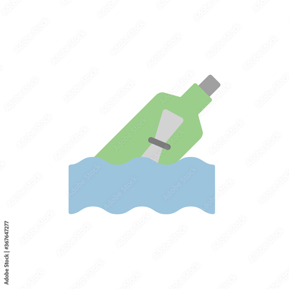 Poster bottle, sea icon. simple color vector elements of pirate icons for ui and ux, website or mobile appl