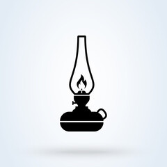 kerosene lamp. Simple modern icon design illustration.