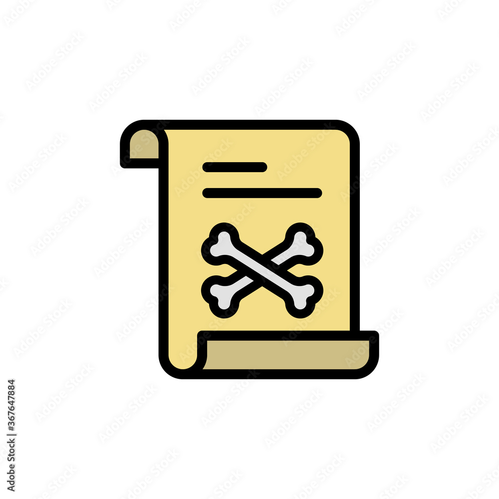 Poster old paper icon. simple color with outline vector elements of pirate icons for ui and ux, website or 