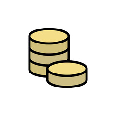 Gold, coins icon. Simple color with outline vector elements of pirate icons for ui and ux, website or mobile application