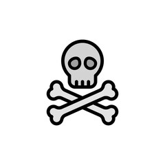 Skull, bones icon. Simple color with outline vector elements of pirate icons for ui and ux, website or mobile application