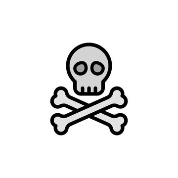 Skull, bones icon. Simple color with outline vector elements of pirate icons for ui and ux, website or mobile application