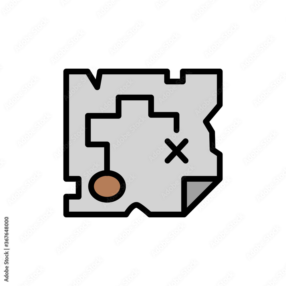 Poster plan, map icon. simple color with outline vector elements of pirate icons for ui and ux, website or 
