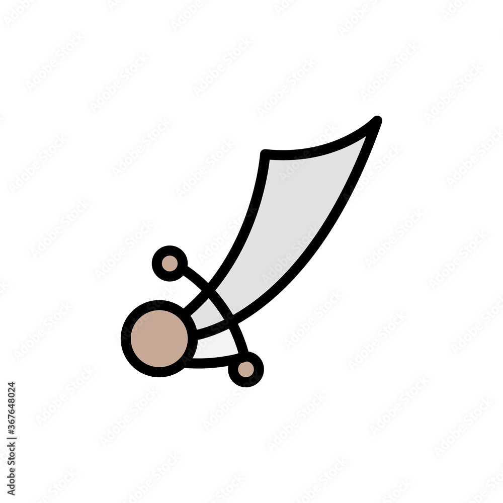 Poster knife, sword icon. simple color with outline vector elements of pirate icons for ui and ux, website 