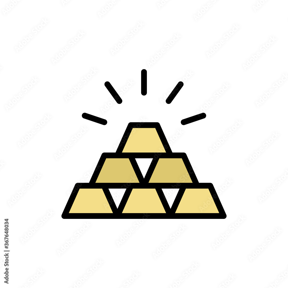 Poster gold ingots icon. simple color with outline vector elements of pirate icons for ui and ux, website o