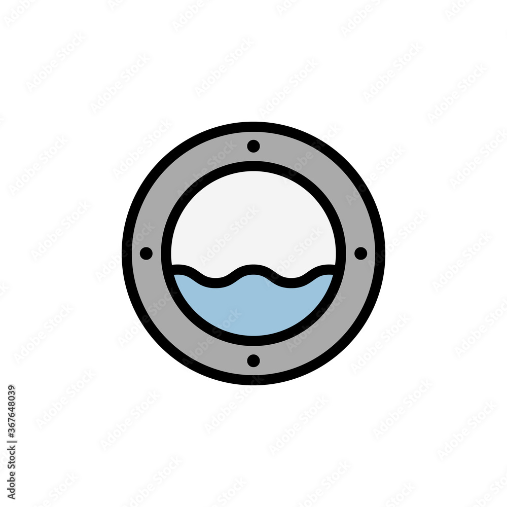 Poster window, view, sea icon. simple color with outline vector elements of pirate icons for ui and ux, web
