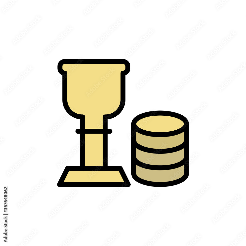 Poster goblet, golden icon. simple color with outline vector elements of pirate icons for ui and ux, websit