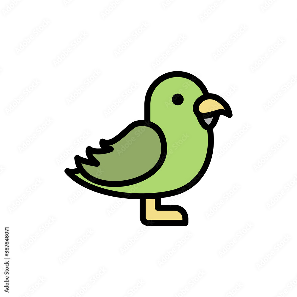 Poster parrot, bird icon. simple color with outline vector elements of pirate icons for ui and ux, website 