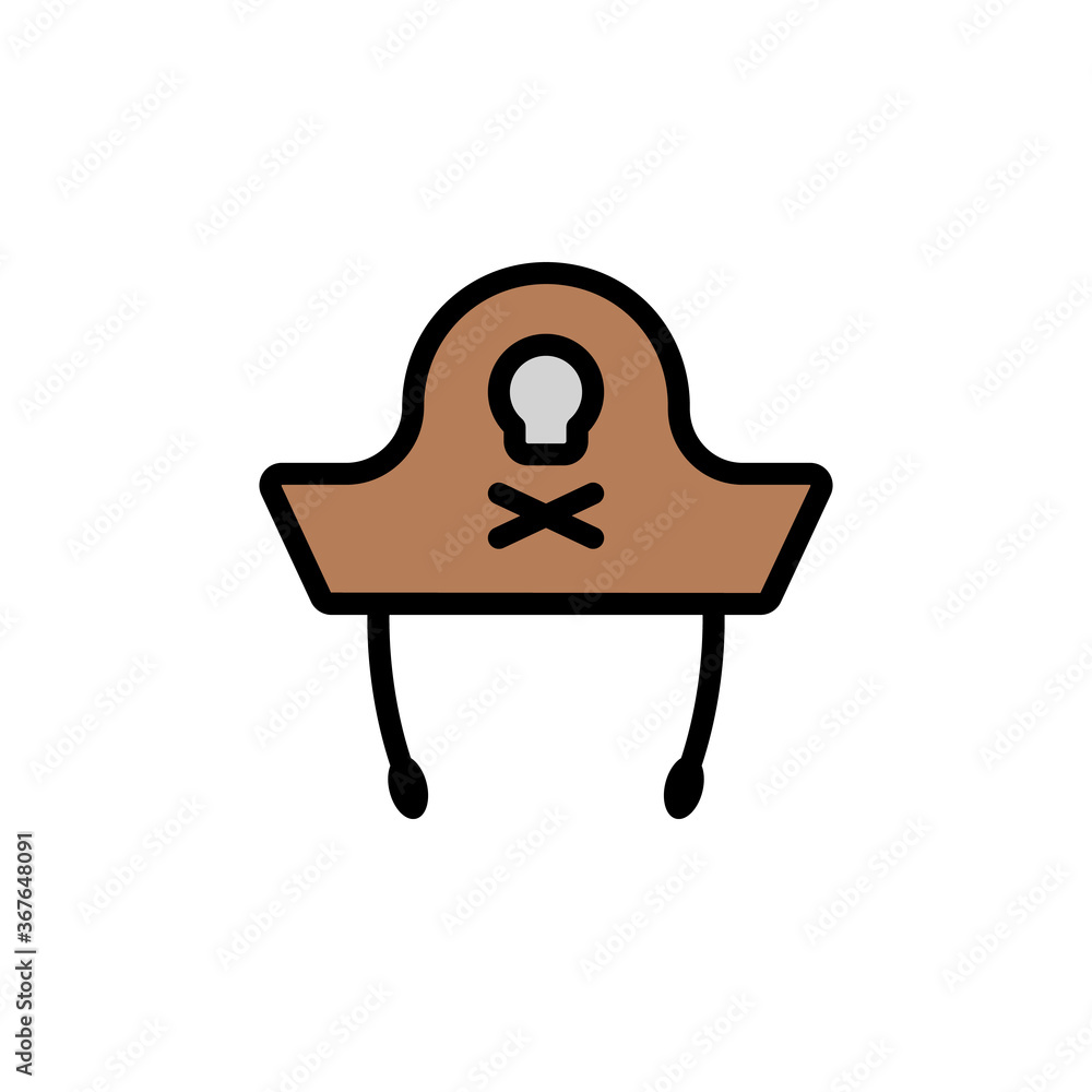 Poster hat, skull icon. simple color with outline vector elements of pirate icons for ui and ux, website or