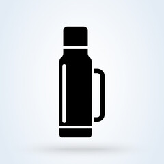 Thermos Bottle. Simple modern icon design illustration.