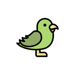 Parrot, bird icon. Simple color with outline vector elements of pirate icons for ui and ux, website or mobile application