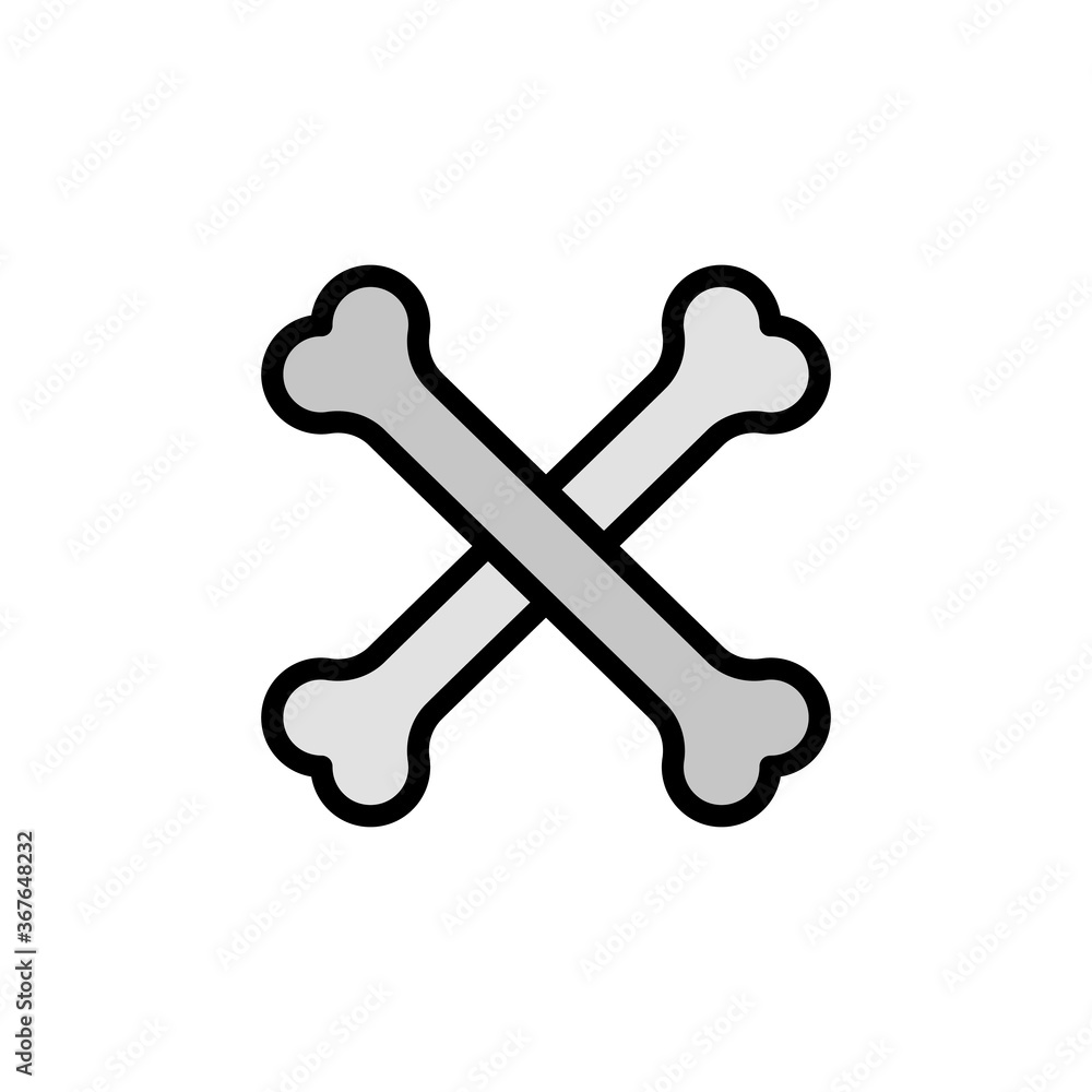 Poster bones icon. simple color with outline vector elements of pirate icons for ui and ux, website or mobi