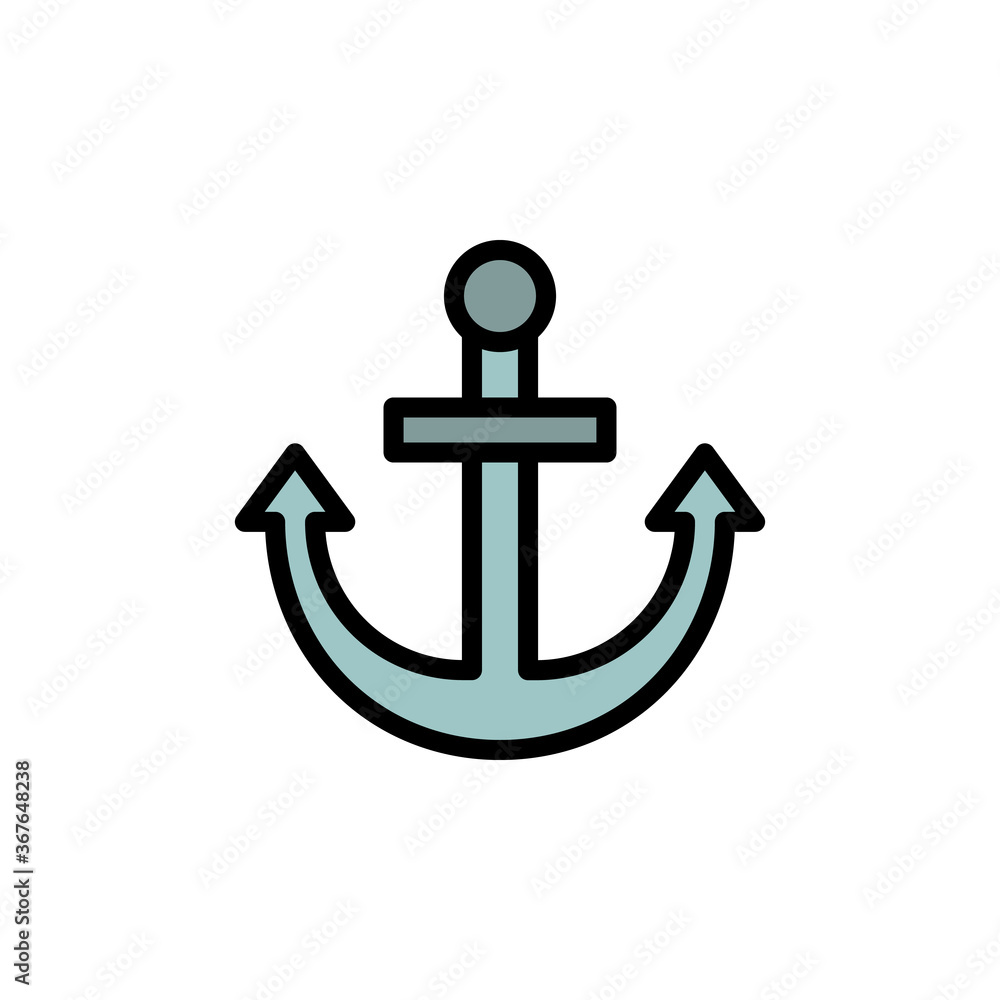 Poster anchor icon. simple color with outline vector elements of pirate icons for ui and ux, website or mob