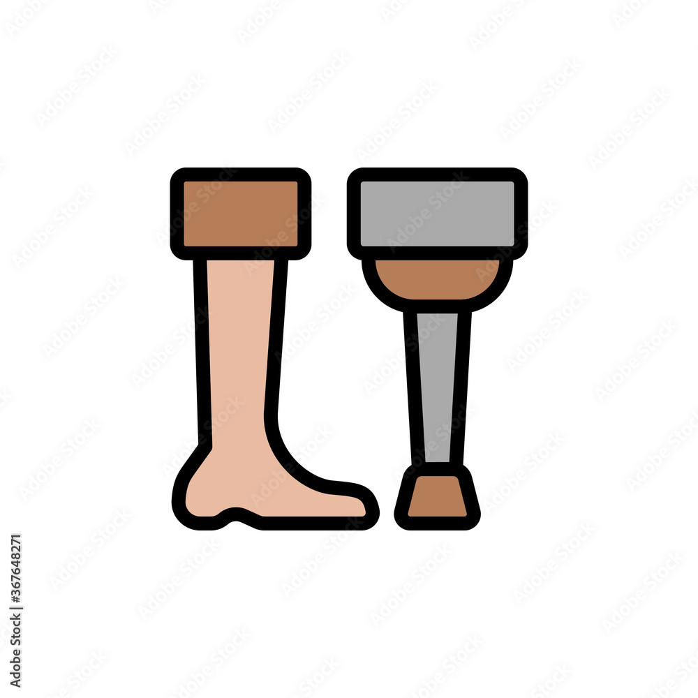 Poster wooden leg icon. simple color with outline vector elements of pirate icons for ui and ux, website or