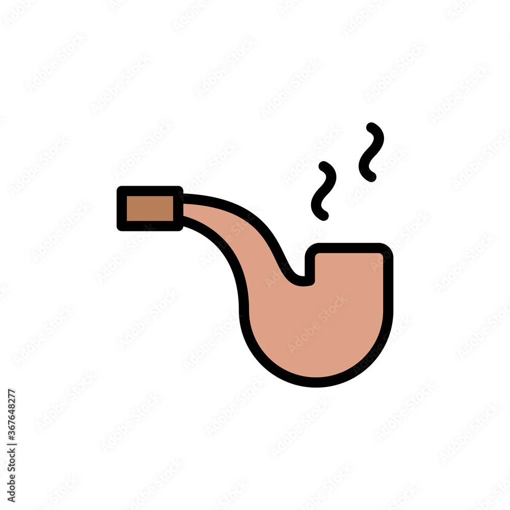 Poster smoke, pipe icon. simple color with outline vector elements of pirate icons for ui and ux, website o