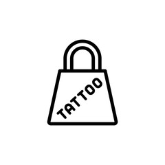 Shopping bag, tattoo icon. Simple line, outline vector elements of tattooing icons for ui and ux, website or mobile application