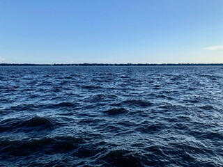 Rough ocean waves looking off from The Battery in South Carolina