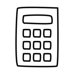 calculator device icon, line style