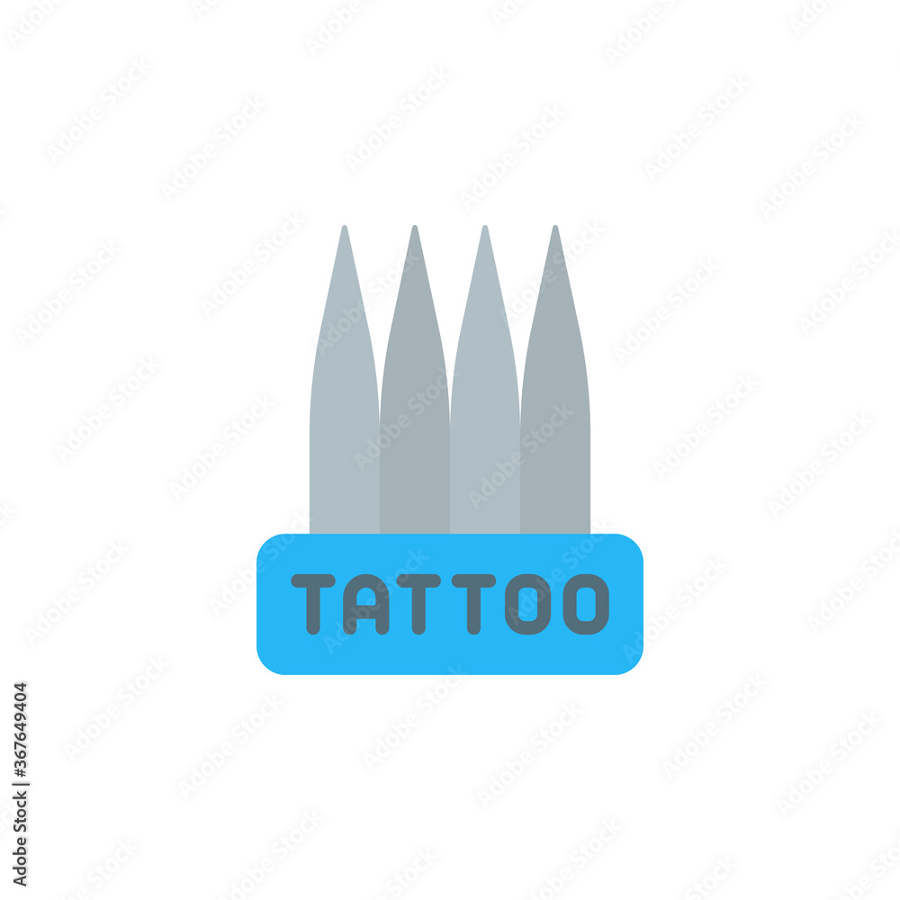 Poster tattoo needles icon. simple color vector elements of tattooing icons for ui and ux, website or mobil