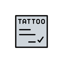 Certification, tattoo icon. Simple color with outline vector elements of tattooing icons for ui and ux, website or mobile application